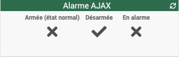 Widget Jeedom Alarme AJAX Hub