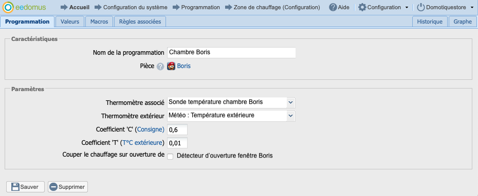 Thermostat virtuel de la eedomus+