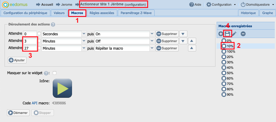 Modification des macros chauffage eedomus pour les actionneurs de têtes électrothermiques