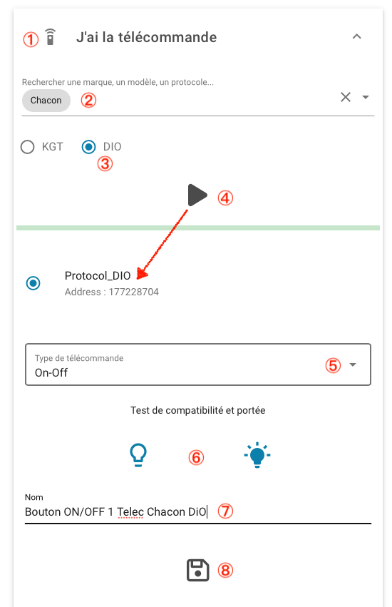 Apprentissage d'une télécommande avec une passerelle 433 / 868 MHz DEVMEL AirSend ou AirSend 2 Duo