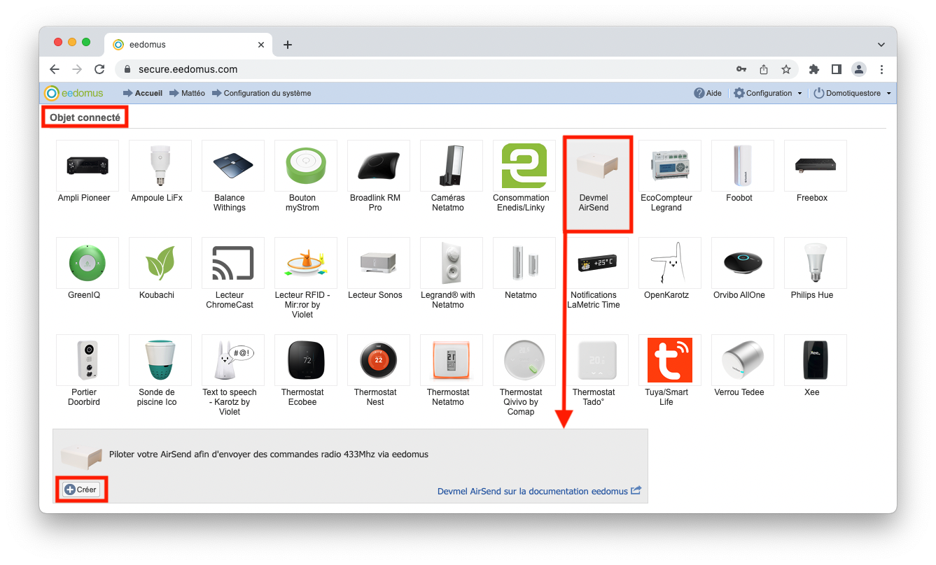 Ajouter un périphérique 433 ou 868 MHz via la passerelle AirsSend sur eedomus+