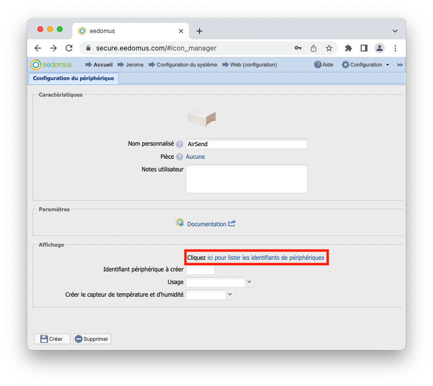 Ajouter un périphérique 433 ou 868 MHz via la passerelle AirsSend sur eedomus+