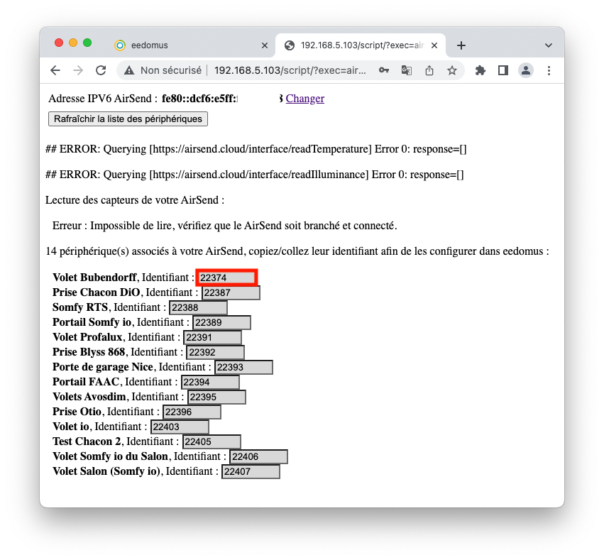 Ajouter un périphérique 433 ou 868 MHz via la passerelle AirsSend sur eedomus+