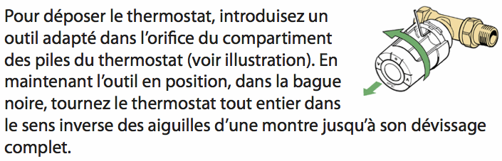 Démontage de la vanne Danfoss Living Connect