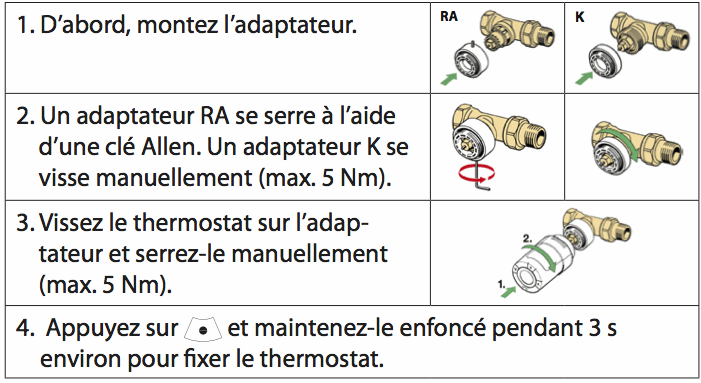 Installation de la vanne thermostatique Z-Wave (Zwave) Danfoss Living Connect LC 20014G0012