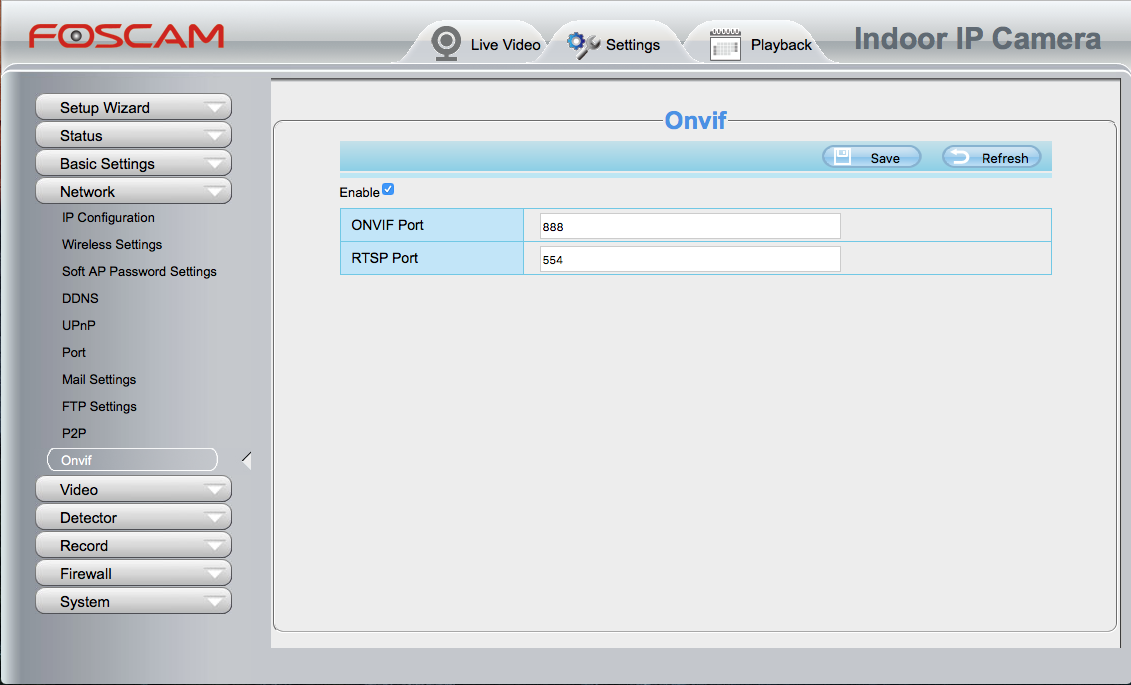 Activer le flux RTSP sur une caméra Foscam