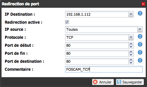 Redirection de ports sur Freebox
