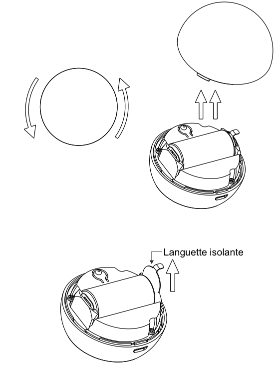 Installation des piles sur le détecteur de mouvements Z-Wave+ HANK MS02