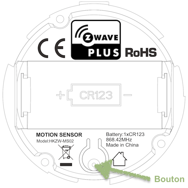 Bouton d'inclusion / exclusion du détecteur de mouvements HANK HKZW-MS02