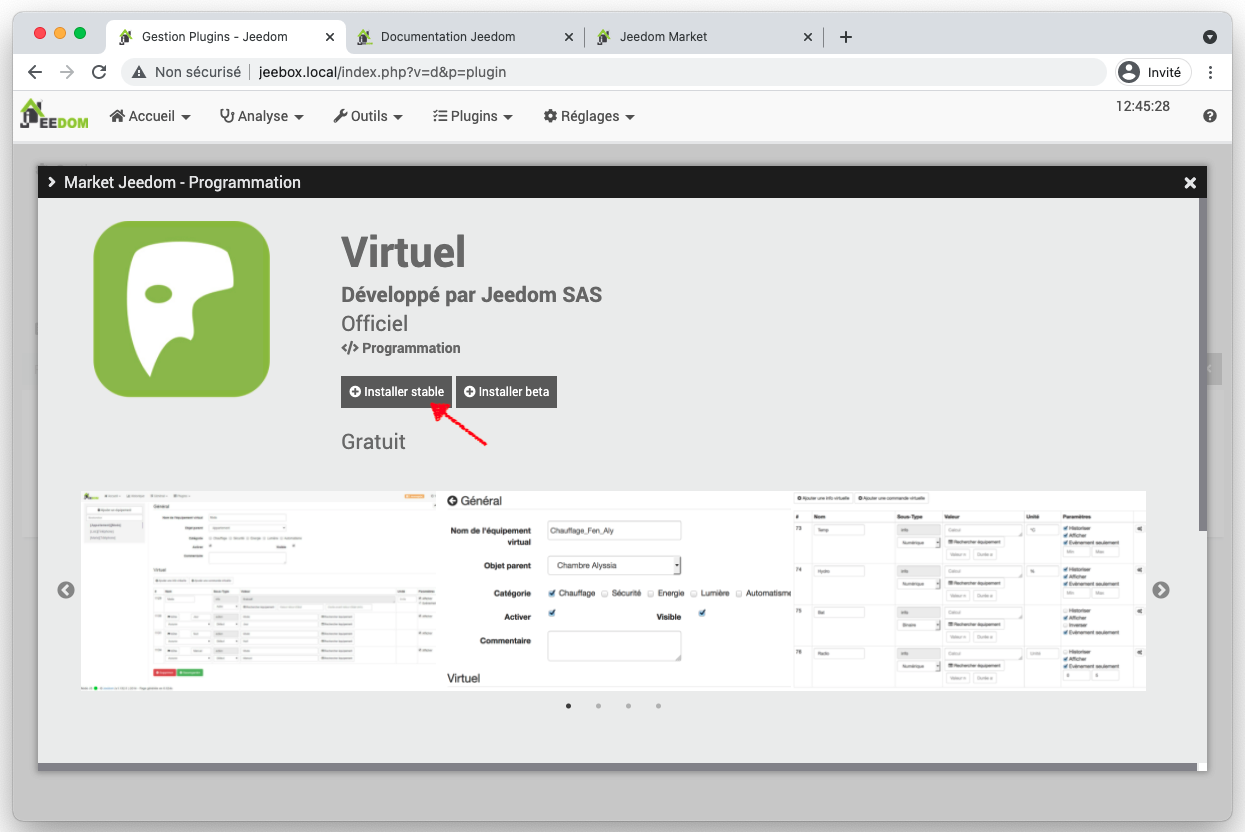 JeeBox avec Jeedom : Installer un plugin en un clic