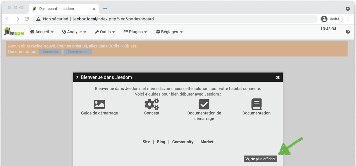 Fenêtre de documentation Jeedom