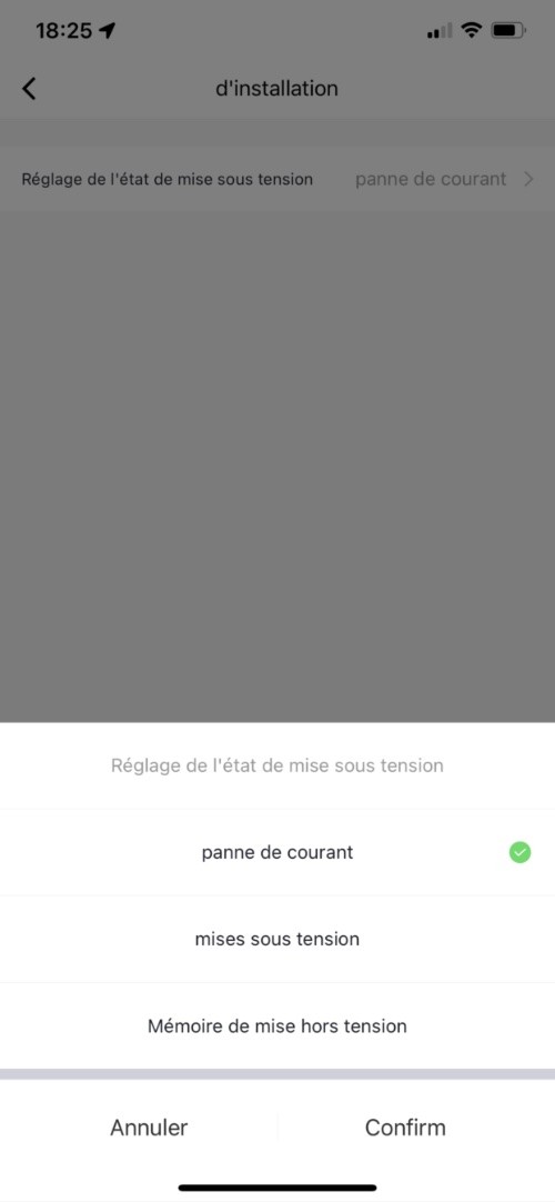 Réglage de l'état après une coupure de courant de l'interrupteur connecté WiFi sur câble MS101-16A