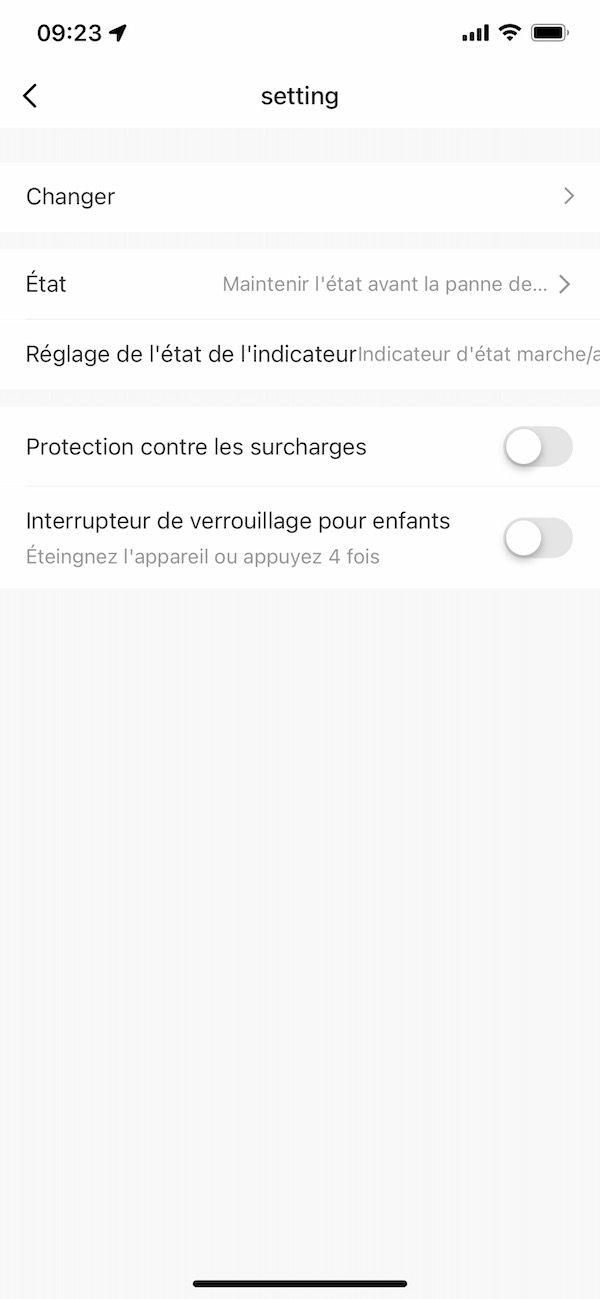 Réglages des fonctions de la prise murale connectée WiFi MOES WK-FR16M