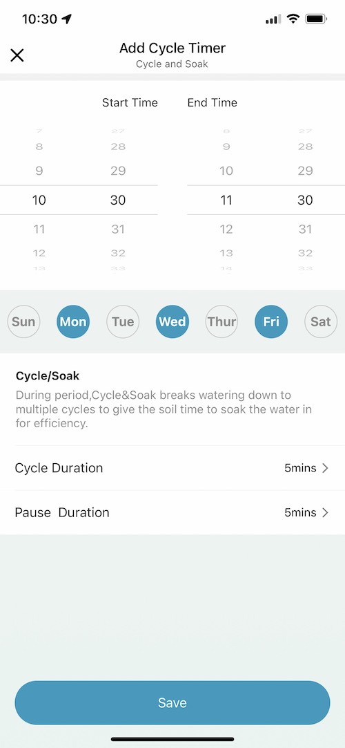 Système d'arrosage à distance avec application smartphone : programmation de cycles d'arrosage