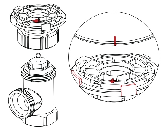 Montage de la tête thermostatique ZigBee Moes ZTRV-BY-100 sur le corps de vanne (avec ou sans adaptateur)