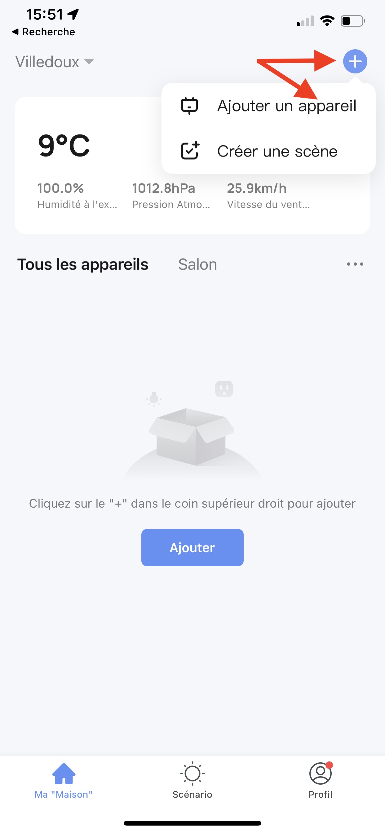 Ajouter un appareil sur l'application Tuya Smart Life