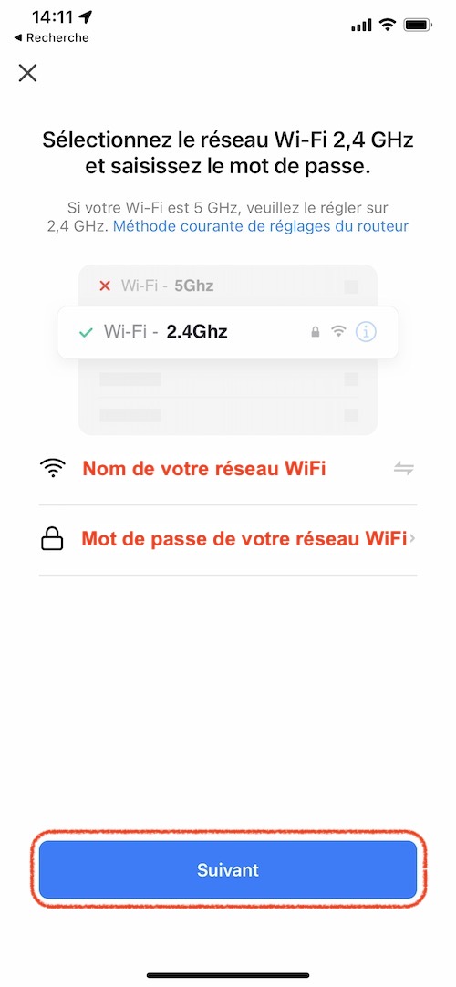Ajouter un appareil WiFi sur l'application Tuya Smart Life