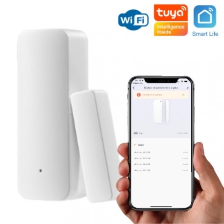 Détecteur d'ouverture de porte / fenêtre WiFi compatible app smartphone Tuya Smart Life