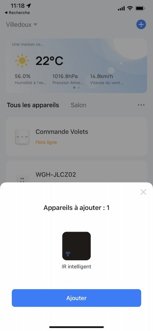 Ajouter de l'émetteur IR / thermomètre / hygromètre WiFi