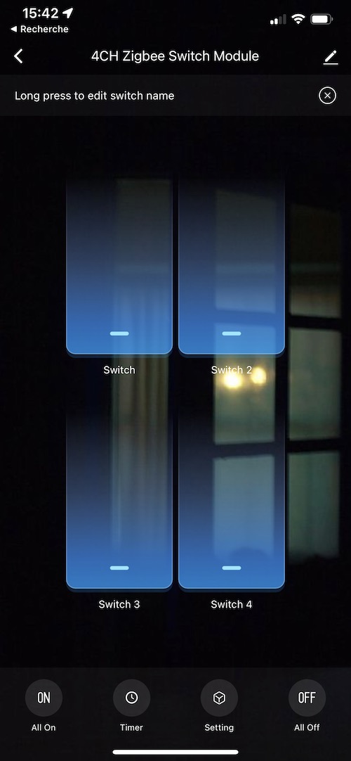 Application Lidl Home, Tuya Smart ou Smart Life du micromodule ZigBee 4 sorties