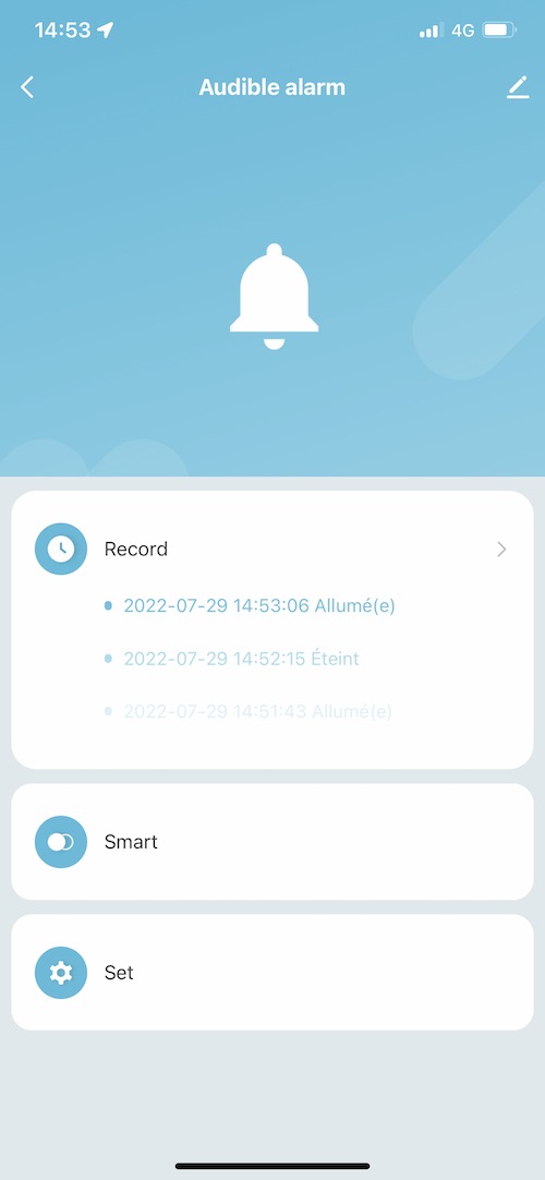 Application du carillon / sirène zigbee