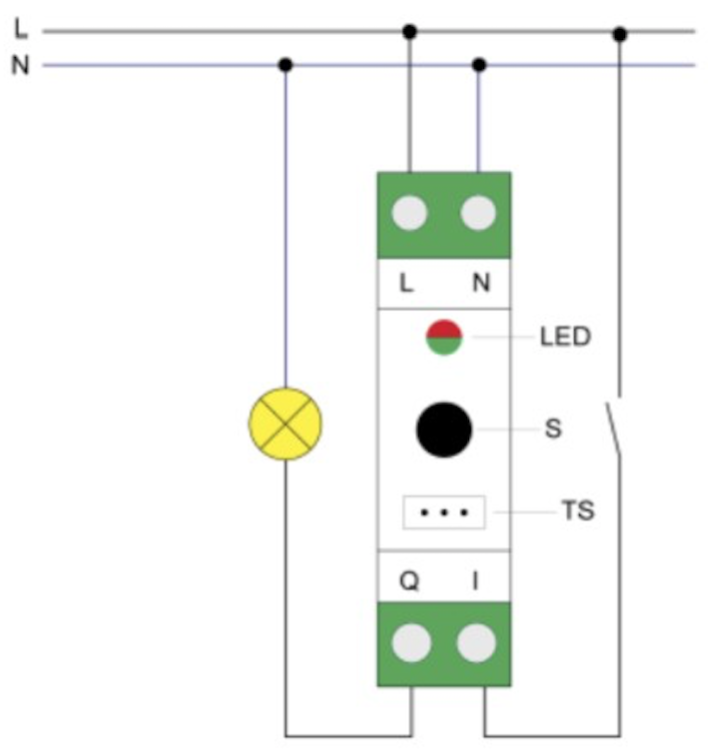 câblage Qubino DIN dimmer 230VAC