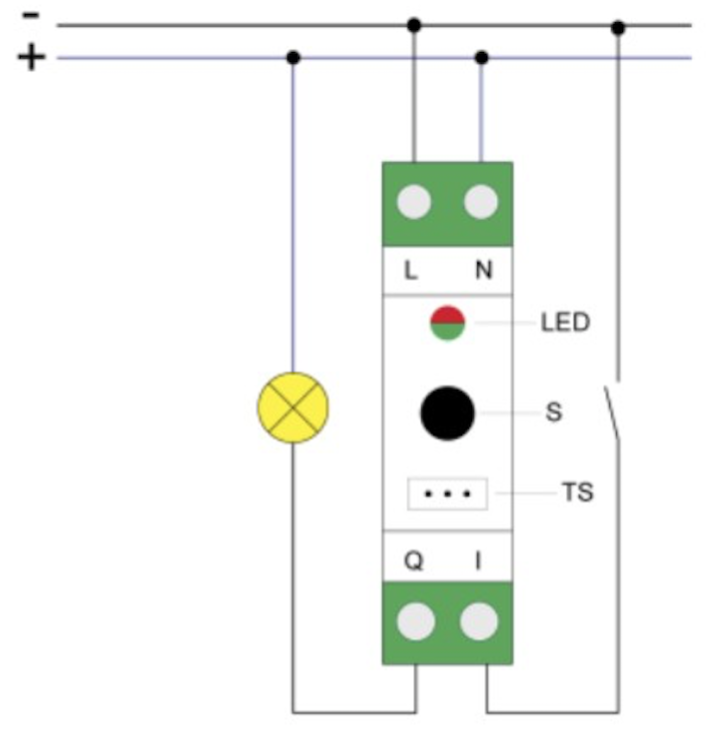 Câblage Qubino DIN dimmer en 24VCC