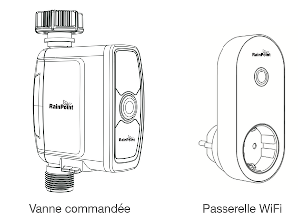 description contenu Rainpoint tuya WiFi kit arrosage