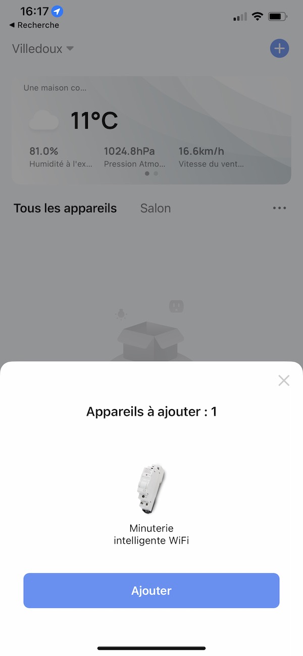 Détection automatique en bluetooth du télérupteur Sinotimer TM609