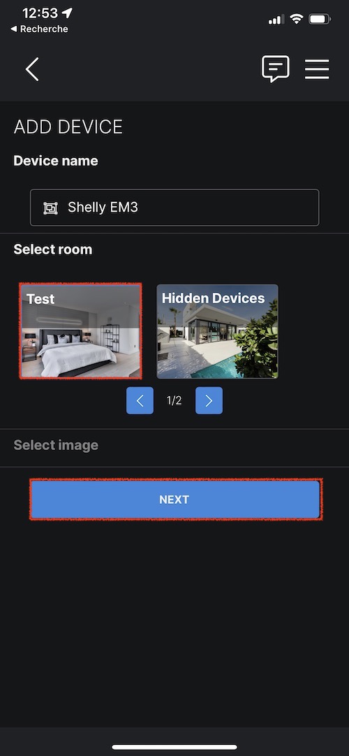 Attribuer une pièce au Shelly 3EM