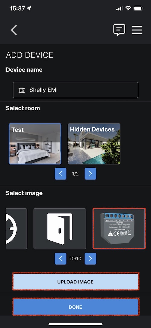 Attribuer une image au Shelly EM Energy Meter