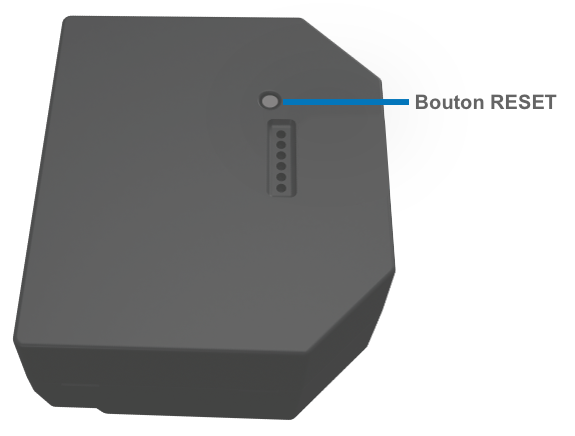 Bouton RESET du module encastrable de mesure de consommation / production Shelly EM Energy Meter