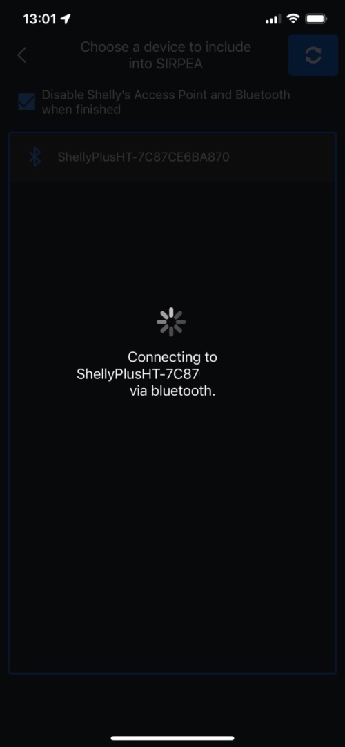 Ajout via Bluetooth du thermomètre hygromètre Shelly Plus H&T