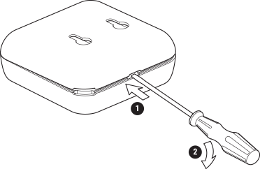 Ouvrir le boitier du Thermomètre Hygromètre WiFi Shelly Plus H&T (accès au compartiment à piles et au bouton)