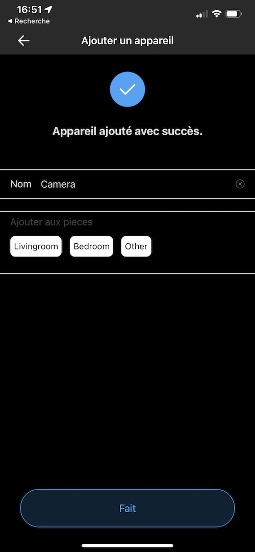 Changement du nom de la caméra WiFi Sonoff GK-200MP2-B