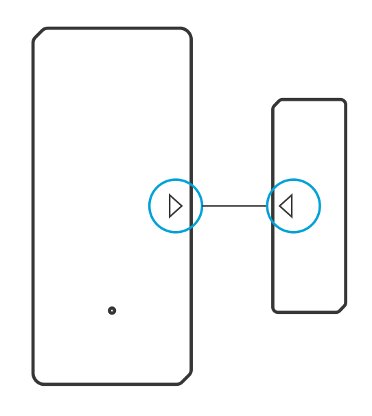 Alignement entre aimant et détecteur d'ouverture WiFi Sonoff DW2-WiFi