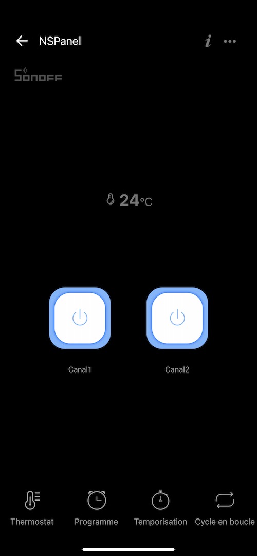 Application smartphone eWelink (iOS et Android) pour Sonoff NSPanel