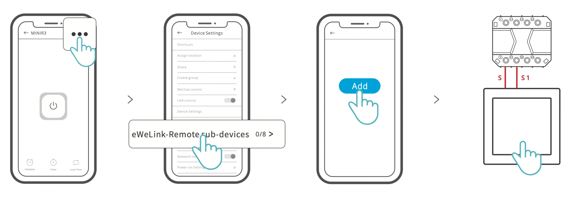 Appairage du module émetteur Sonoff SMATE à l'application eWelink