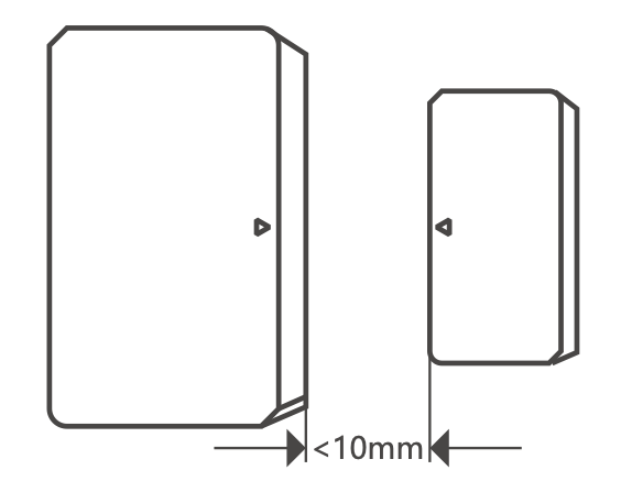 Espacement maximum entre l'aimant et le détecteur d'ouverture ZigBee Sonoff SNZB04