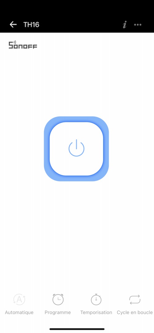 Application smartphone eWelink (iOS et Android) pour Sonoff TH10 / TH16