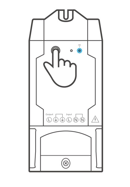 Bouton d'appairage et voyant de connexion WiFi du Sonoff TH10 / TH16