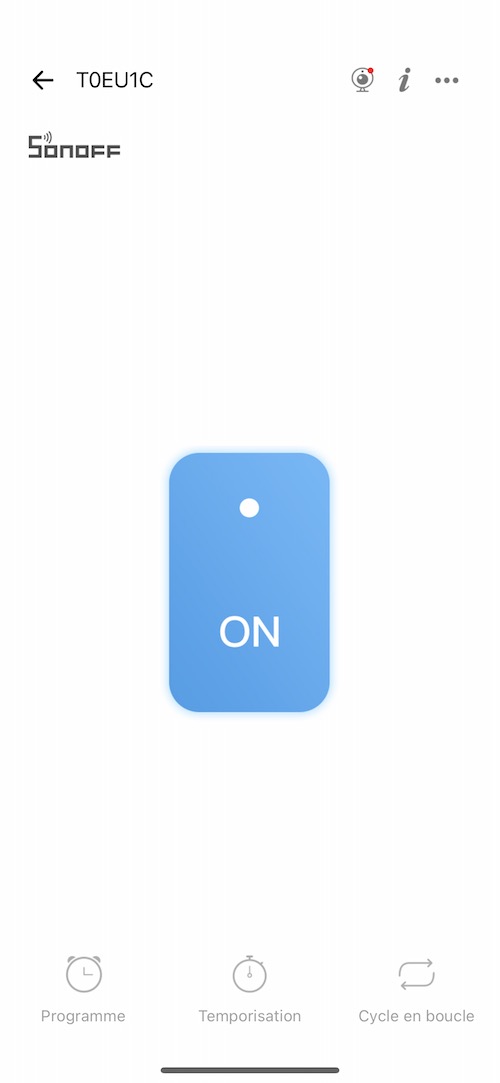 Application smartphone eWelink (iOS et Android) pour Sonoff TX-T0EU1C