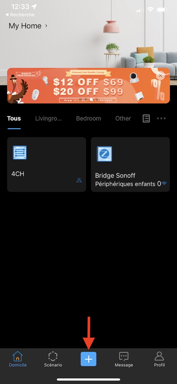 Ajouter un équipement à eWelink