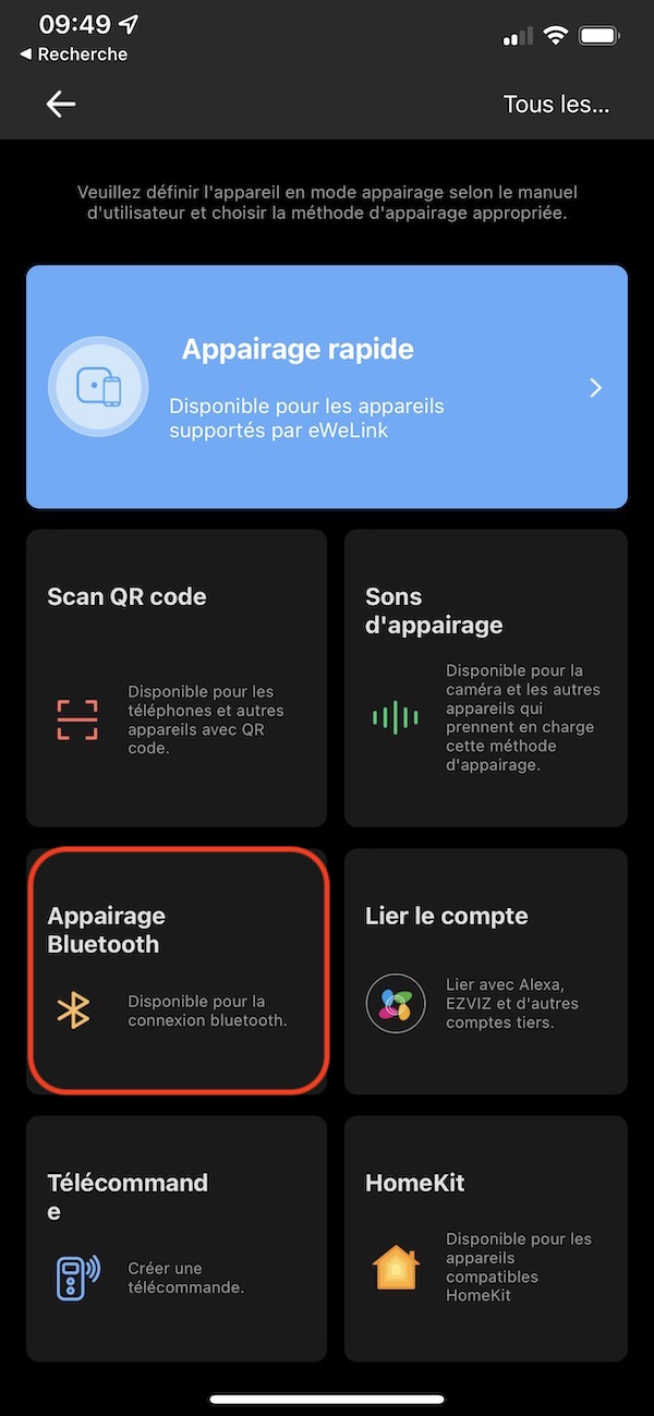 Connecter un module Sonoff sur un réseau WiFi en utilisation le Bluetooth