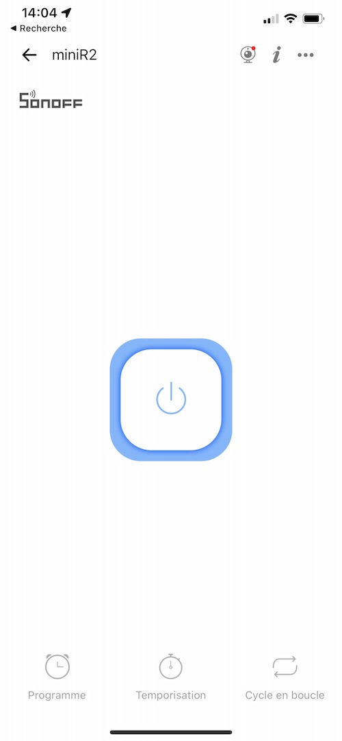 Application smartphone eWelink (iOS et Android) pour Sonoff miniR2