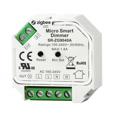 Module encastrable variateur de lumière ZigBee à cablage 2 ou 3 fils (avec ou sans neutre) et mesure de consommation