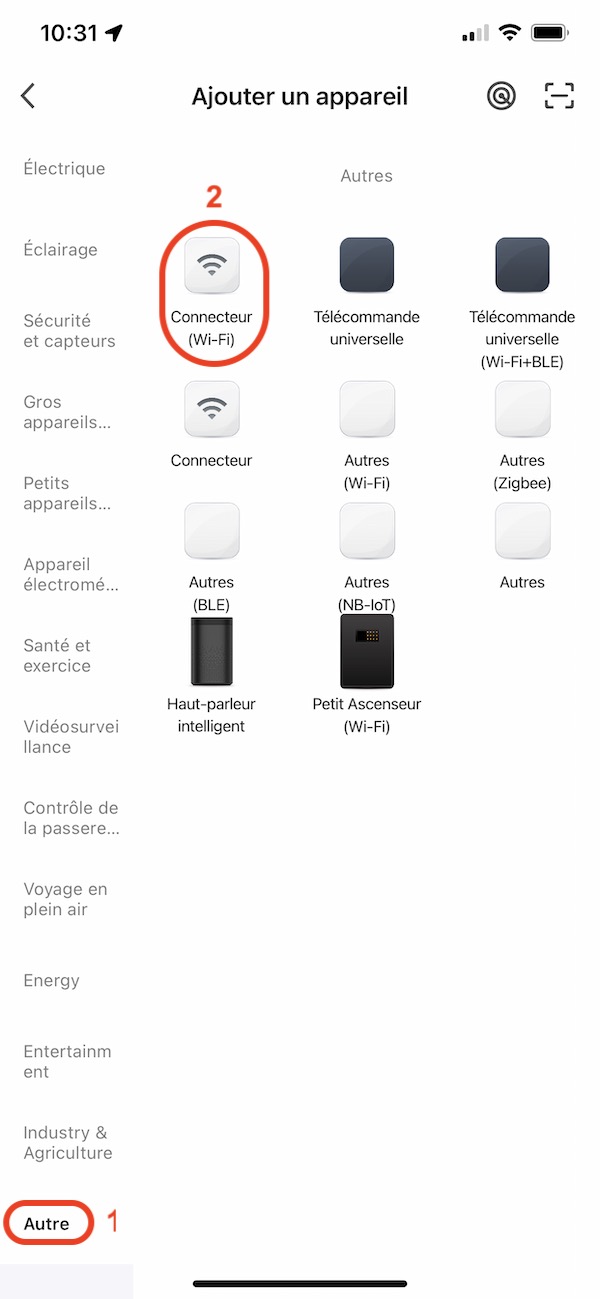 Application Tuya Smart Life : Ajouter une passerelle ZigBee