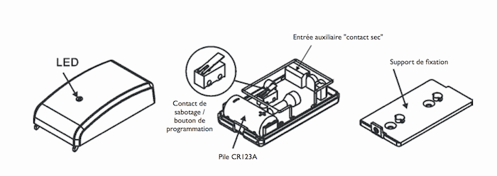 Schémas du détecteur de choc Vision Security ZS5101