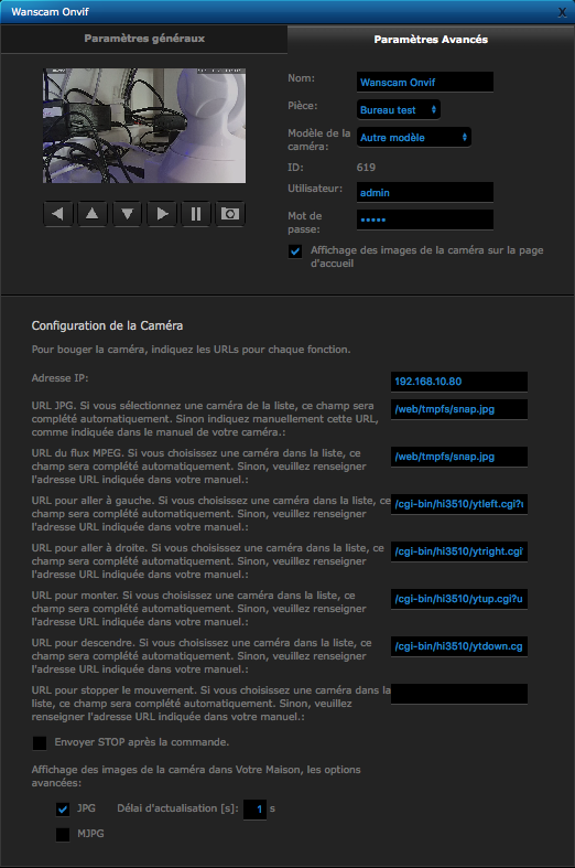 Configuration d'une caméra Wanscam sur Fibaro Home Center