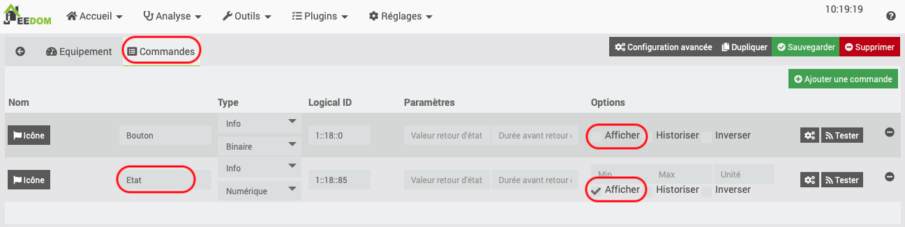 Commandes du bouton bouton émetteur ZigBee Xiaomi Aqara WXKG11LM sur Jeedom